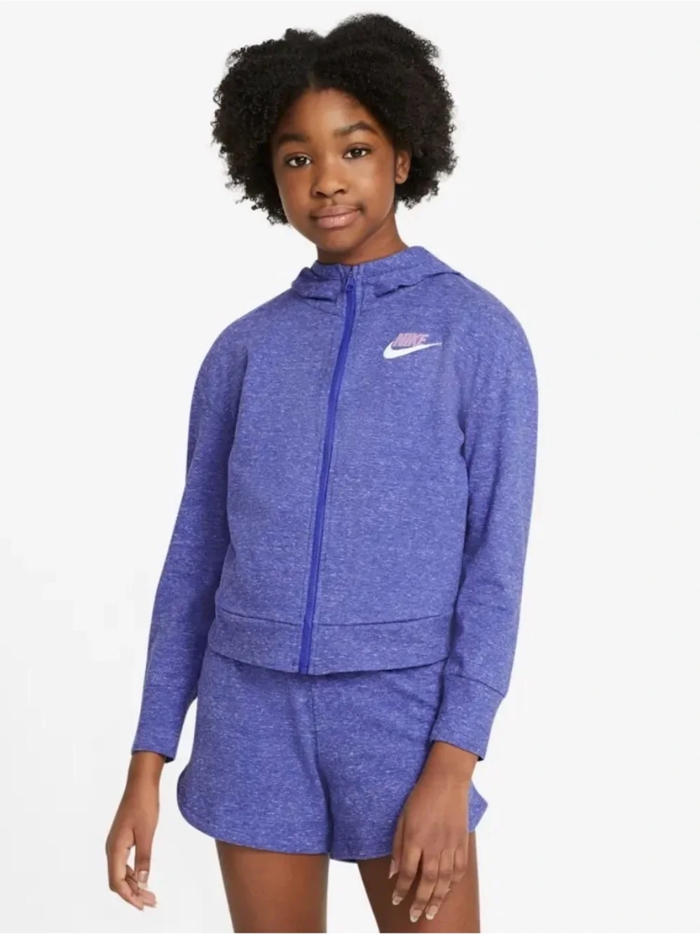 Nike Girls' Heathered Violet Zip Hoodie